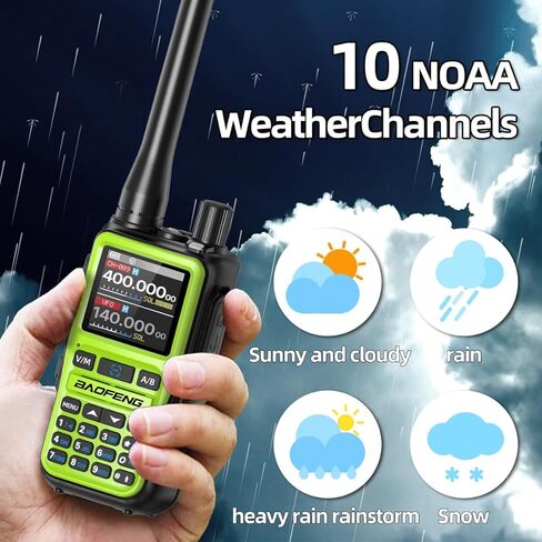 BAOFENG UV-5R MINI Ham Radio يده UV5R أجهزة اتصال لاسلكية طويلة المدى قابلة لإعادة الشحن في حالات الطوارئ NOAA الطقس اتجاهين راديو APP برمجة ثنائي PTT متعدد الموجات USB-C شاحن للصيد والتخييم، 2 حزمة in Kuwait