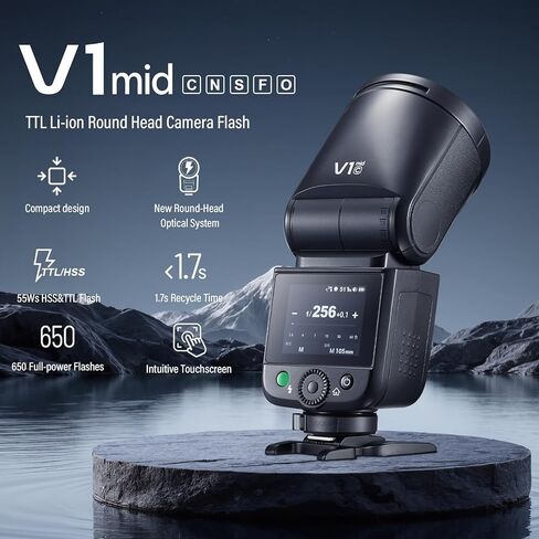 Godox V1 mid C Round Head TTL Flash Kit for Canon (V1MidC for Canon) in Saudi Arabia