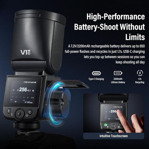 Godox V1 mid C Round Head TTL Flash Kit for Canon (V1MidC for Canon) in Saudi Arabia