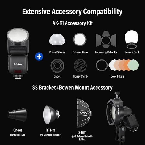 Godox V1 mid C Round Head TTL Flash Kit for Canon (V1MidC for Canon) in Saudi Arabia