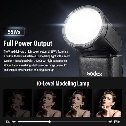 Godox V1 mid C Round Head TTL Flash Kit for Canon (V1MidC for Canon) in Saudi Arabia