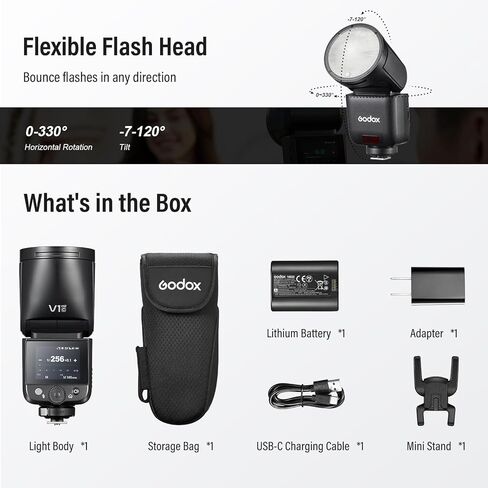 Godox V1 mid C Round Head TTL Flash Kit for Canon (V1MidC for Canon) in Saudi Arabia