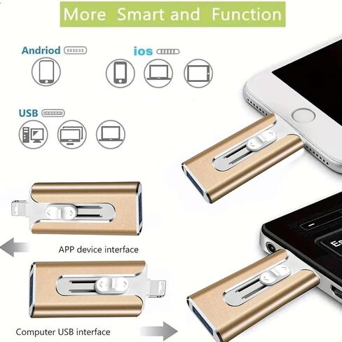 128GB Flash Drive for Phone USB Memory Stick Thumb Drives, High Speed USB Stick Phone Flash Drive for Photos Videos,Photo Stick External Storage for Phone/Pad/Android/Laptop in Saudi Arabia