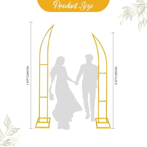 حامل خلفية قوس الزفاف المنحني باللون الذهبي، حامل بالون قوس نصف القمر لحفلات الزفاف وحفلات استقبال المولود الجديد وحفلات أعياد الميلاد وديكور عيد الميلاد in Kuwait