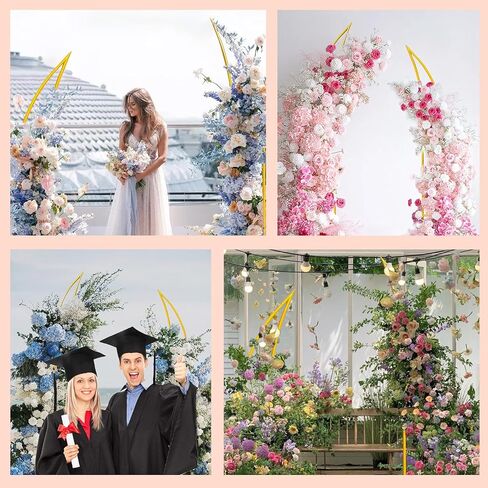 حامل خلفية قوس الزفاف المنحني باللون الذهبي، حامل بالون قوس نصف القمر لحفلات الزفاف وحفلات استقبال المولود الجديد وحفلات أعياد الميلاد وديكور عيد الميلاد in Kuwait