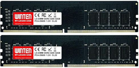 DDR4-3200 64GB (2 x 32GB) 288-Pin CL22 1.2V DIMM SDRAM Internal Memory/Expansion Module for Desktop PCs WT-LD3200-D64GB in Saudi Arabia