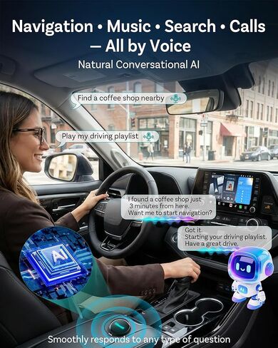 Ottocast P3 Pro OttoAibox Smart AI Car Box مع مساعد صوتي، CarPlay اللاسلكي وAndroid Auto، مخرج HDMI، 5G WiFi Bluetooth 6، Cloud SIM، شاشة مقسمة، نظام Android 13 in Saudi Arabia