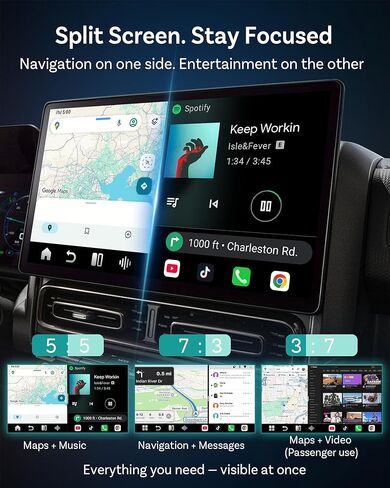 Ottocast P3 Pro OttoAibox Smart AI Car Box مع مساعد صوتي، CarPlay اللاسلكي وAndroid Auto، مخرج HDMI، 5G WiFi Bluetooth 6، Cloud SIM، شاشة مقسمة، نظام Android 13 in Saudi Arabia