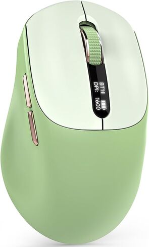 ماوس بلوتوث لاسلكي، بلوتوث 5.0/4.0 و2.4 جيجا ثلاثي الوضع، نوع C قابل لإعادة الشحن مع شاشة LED، نقرة صامتة مريحة للكمبيوتر المحمول/الكمبيوتر الشخصي/الكمبيوتر اللوحي، الأجهزة المتعددة والاستخدام المكتبي in Kuwait