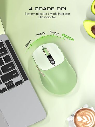 ماوس بلوتوث لاسلكي، بلوتوث 5.0/4.0 و2.4 جيجا ثلاثي الوضع، نوع C قابل لإعادة الشحن مع شاشة LED، نقرة صامتة مريحة للكمبيوتر المحمول/الكمبيوتر الشخصي/الكمبيوتر اللوحي، الأجهزة المتعددة والاستخدام المكتبي in Kuwait
