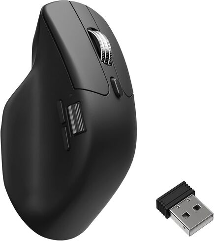 Keychron M6 Wireless All Silent Gaming Optical Mouse, 8000Hz Tri-Mode 2.4 GHz/Bluetooth 5.3/Wired, PixArt 3950 Sensor, 30000 DPI, Magnetic Metal Scroll Wheel for Windows PC/Mac - Black in Saudi Arabia
