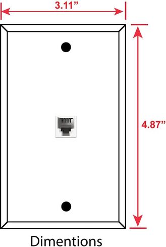 Art Plates - One Port RJ11 - Telephone decorative printed keystone style wall plate. CAT3 - RJ12 Female to Female phone jack. Works for phones, fax, ect. - Wine Table in Saudi Arabia