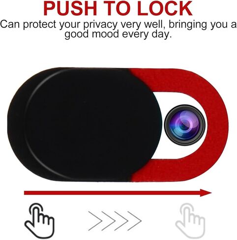 NUOBESTY 5pcs Webcam Cover Privacy Sticker for Laptop and Phone, Slide Camera Protector with Black and Red Finish, Compatible with Computers for Secure Video Conferencing in Saudi Arabia