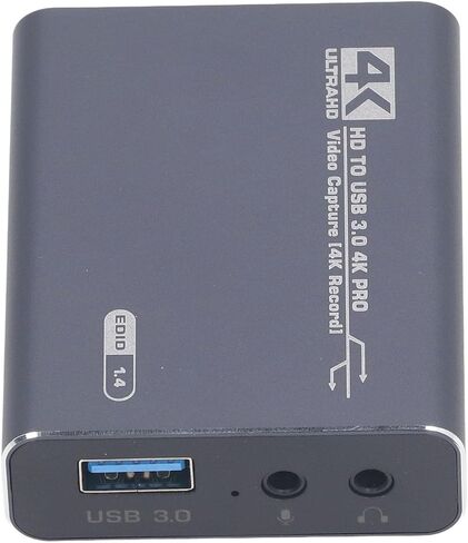 Dpofirs 4K Video Capture Card, Stable Performance Plug and Play Multimedia Interface USB HD Portable Latency Video Capture Card for Digital SLR for Console in Saudi Arabia