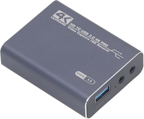Dpofirs 4K Video Capture Card, Stable Performance Plug and Play Multimedia Interface USB HD Portable Latency Video Capture Card for Digital SLR for Console in Saudi Arabia