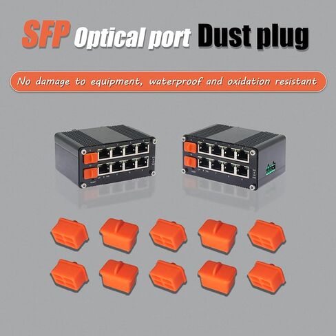 أغطية غبار SFP، قابس منفذ الألياف الضوئية، أغطية مضادة للغبار، واقي سيليكون لوحدة الإرسال والاستقبال/المحول/بطاقات الشبكة/جهاز التوجيه/محولات الوسائط، 10 قطعة/الحزمة in Saudi Arabia