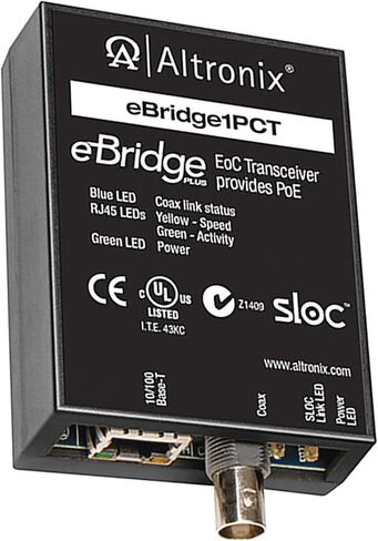 جهاز إرسال واستقبال Altronix EBRIDGE1PCT PoE، 1 كاميرا. الإدخال، 2-1/2 بوصة عرض in Saudi Arabia