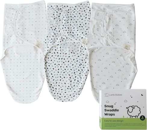 Snug Newborn Swaddle, Breathable & Premium Cotton Sleep Swaddle Blankets for Newborns with Adjustable Fit, Secure & Gentle on Delicate Skin, Adorable Patterns for Baby Boys & Girls in Kuwait