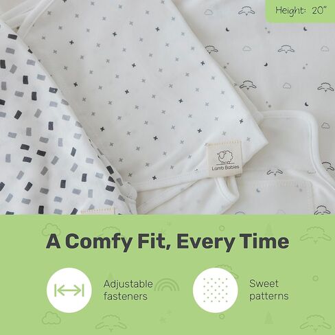 Snug Newborn Swaddle, Breathable & Premium Cotton Sleep Swaddle Blankets for Newborns with Adjustable Fit, Secure & Gentle on Delicate Skin, Adorable Patterns for Baby Boys & Girls in Kuwait