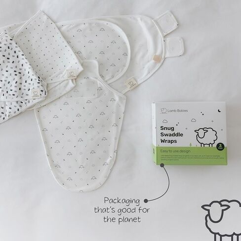 Snug Newborn Swaddle, Breathable & Premium Cotton Sleep Swaddle Blankets for Newborns with Adjustable Fit, Secure & Gentle on Delicate Skin, Adorable Patterns for Baby Boys & Girls in Kuwait