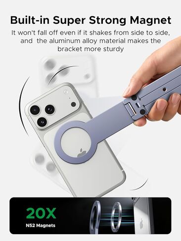 حامل هاتف مغناطيسي قابل للتعديل يدور 360 درجة من UGREEN لحامل ثلاثي Magsafe متوافق مع منفذ لولبي 1/4 بوصة مع iPhone 17 16 15 14 13 12 Pro Max Air، حامل الهاتف الخلوي وملحقات أساسيات السفر in Kuwait