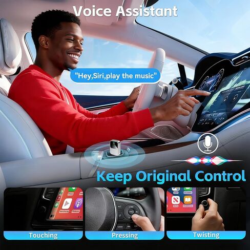 Wireless CarPlay Adapter for iPhone - Convert Wired to Wireless, Plug & Play 5GHz WiFi Dongle Auto-Connect, Low Latency & Stable，Multi-Phone Switching, for Cars with Factory Wired CarPlay (Grey) in Saudi Arabia
