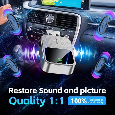 Wireless CarPlay Adapter for iPhone - Convert Wired to Wireless, Plug & Play 5GHz WiFi Dongle Auto-Connect, Low Latency & Stable，Multi-Phone Switching, for Cars with Factory Wired CarPlay (Grey) in Saudi Arabia