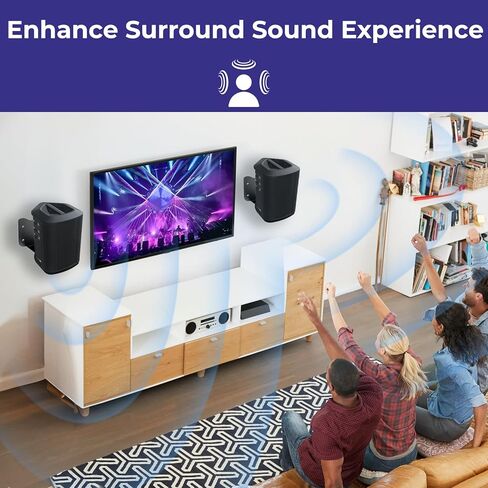 مجموعة مكونة من 2 مكبر صوت مثبت على الحائط لجهاز Bose S1 Pro Plus / S1 Pro، حامل مكبر صوت مثبت على الحائط لسماعات Bose، أسود in Saudi Arabia