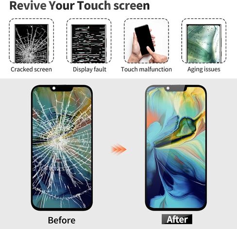 شاشة TFT لهاتف iPhone 14 Plus لهاتف iPhone 14 Plus محول رقمي LCD لهاتف iPhone 14 Plus مجموعة بديلة تعمل باللمس A2886 A2632 A2885 A2896 A2887 أسود in Saudi Arabia