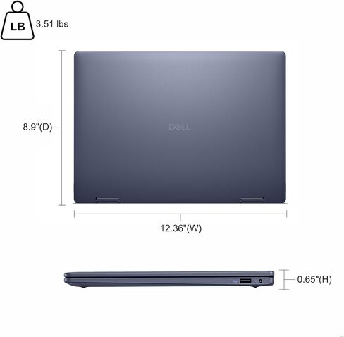 كمبيوتر محمول Dell Inspiron 14 Plus 2 في 1 مقاس 14 بوصة WUXGA Touch AMD 8-core Ryzen AI 7 350 ما يصل إلى 50 سطحًا (>i7-12700H) 16 جيجابايت DDR5 1 تيرابايت SSD بإضاءة خلفية لمصمم الأعمال الاحترافي Win11Pro Copilot+ AI in Kuwait