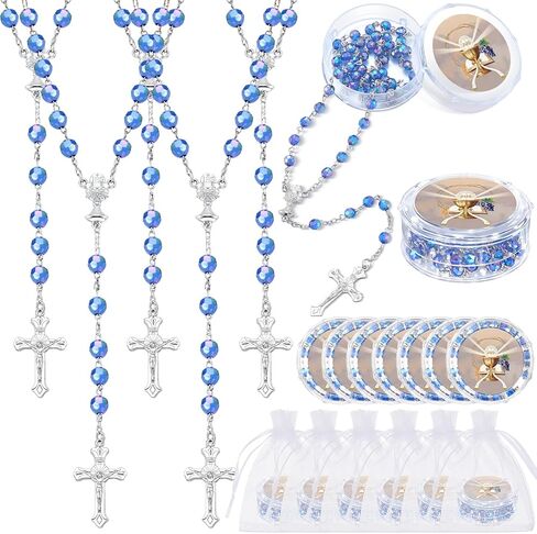 Tondiamo 24 Pcs First Holy Communion Bead Scented Rosaries for Baptism Gifts First Communion Memorial Gift for Guests Boys Girls Religious Event Beads Baptism Party Favor Primera Comunion in Saudi Arabia