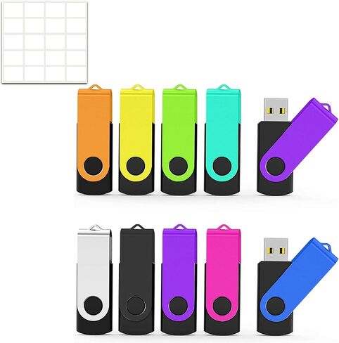 2GB USB Flash Drive 10 Pack 2 GB Thumb Drives TATMOHIK 2.0 USB Drive Bulk 2G Swivel Design Flash Drives Pack with LED Indicator 2 Gig Jump Drives Multipack Zip Drive Memory Stick PenDrive, Mixed Color in Saudi Arabia