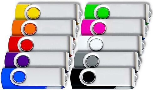 2GB USB Flash Drive 10 Pack 2 GB Thumb Drives TATMOHIK 2.0 USB Drive Bulk 2G Swivel Design Flash Drives Pack with LED Indicator 2 Gig Jump Drives Multipack Zip Drive Memory Stick PenDrive, Mixed Color in Saudi Arabia