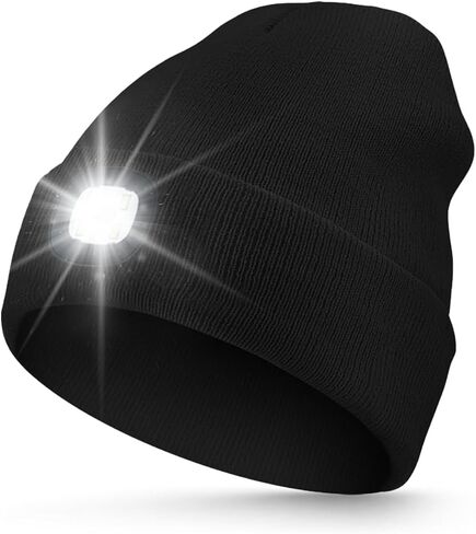 قبعة صغيرة للجنسين مع ضوء، قبعة مصباح أمامي LED قابلة لإعادة الشحن عبر USB، هدايا عيد الحب للرجال والنساء in Kuwait