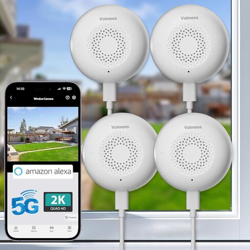 2K 3MP Window Camera,5G&2.4GHz WiFi AI Color Night Vision, Wireless Indoor Home Security Cam w/Motion Detection, 2-Way Talk, Alexa, 24/7 Recording, Zone Set, 10Ft Cable, Easy Install, 2-Pack in Saudi Arabia