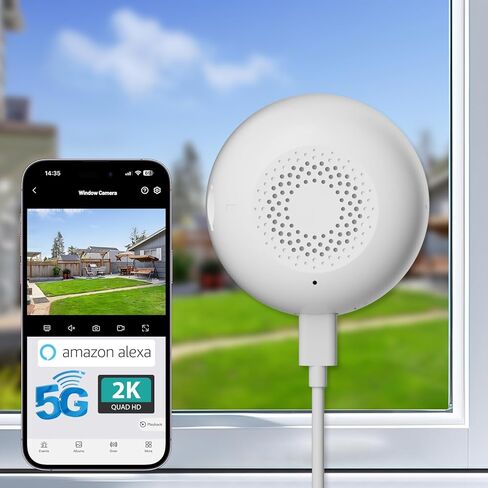 2K 3MP Window Camera,5G&2.4GHz WiFi AI Color Night Vision, Wireless Indoor Home Security Cam w/Motion Detection, 2-Way Talk, Alexa, 24/7 Recording, Zone Set, 10Ft Cable, Easy Install, 2-Pack in Saudi Arabia