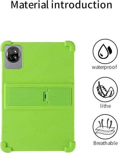 حافظة كمبيوتر لوحي Blackview Tab 20 WiFi مقاس 10.1 بوصة، حامل من السيليكون الناعم BOVUGAC قابل للتعديل مضاد للصدمات مناسب للأطفال لجهاز Tab 20 WiFi 10.1 بوصة (أخضر) in Kuwait