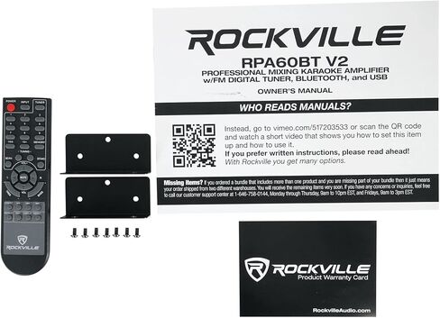 Rockville RockSlim Bundle: (4) White 5.25 in 240W Peak / 80W RMS Per Pair Wall Mount Slim Home Theater Speakers, RPA60BT V2 1000W 2-Channel Bluetooth USB Karaoke DJ Amplifier Mixer, 5-Items in Saudi Arabia