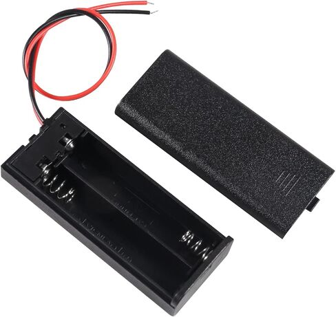 6PCS AAA Battery Holders 2 x 1.5V AAA Battery Case Holder with Wire Leads and Back Cover(2 Slots x 1.5V) in Saudi Arabia