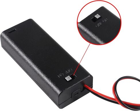 6PCS AAA Battery Holders 2 x 1.5V AAA Battery Case Holder with Wire Leads and Back Cover(2 Slots x 1.5V) in Saudi Arabia