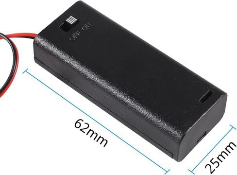 6PCS AAA Battery Holders 2 x 1.5V AAA Battery Case Holder with Wire Leads and Back Cover(2 Slots x 1.5V) in Saudi Arabia