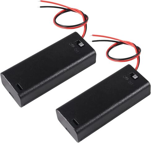 6PCS AAA Battery Holders 2 x 1.5V AAA Battery Case Holder with Wire Leads and Back Cover(2 Slots x 1.5V) in Saudi Arabia