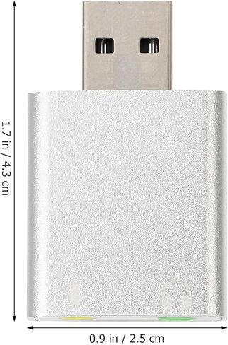 بطاقة صوت ستيريو خارجية USB من الألومنيوم مع صوت محيطي 7.1، محول صوت التوصيل والتشغيل للكمبيوتر الشخصي والكمبيوتر المحمول، البث المباشر، متوافق مع Windows وأنظمة التشغيل الأخرى، in Kuwait