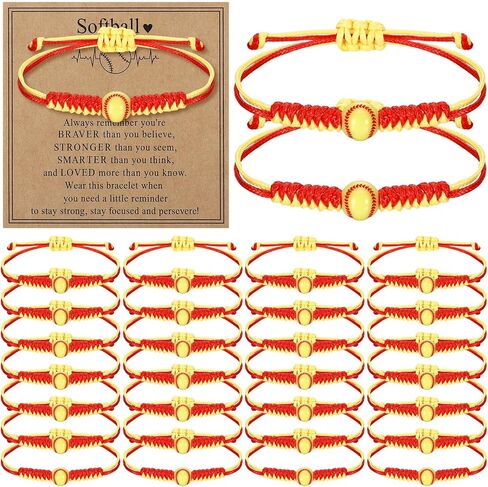 30 Sets Sports Charm Bracelets Bulk with Inspirational Card for Sports Party Favor Team Group Player Gifts in Saudi Arabia