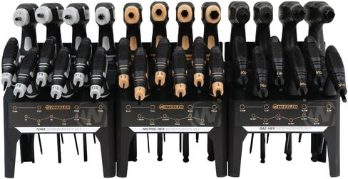 مجموعة ويلر 30 قطعة SAE/Metric Hex وTorx P-Handle لبندقية مسدس مسدس إعادة بناء وصيانة، أسود، أصفر، رمادي in Kuwait