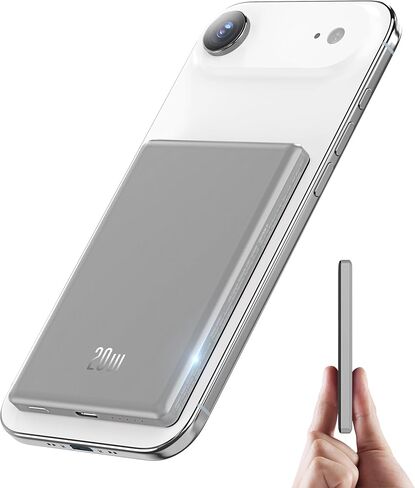for Magsafe Portable Charger iPhone,2026 Ultra Slim Wireless Battery Pack 5000mAh, 20W PD Magnetic Power Bank Fast Charging USB C in&Out Powerbank for i-Phone Air 17/16/15/14/13/12 Mini Plus Pro Max in Kuwait