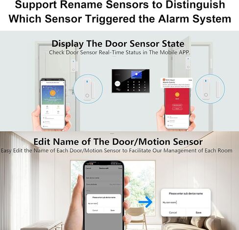 نظام أمان منزلي مع كاميرا، واي فاي + طقم إنذار منزلي GSM مع تنبيه تطبيق الهاتف، مستشعر الباب/النافذة، جهاز التحكم عن بعد للشقق (13 قطعة) in Kuwait