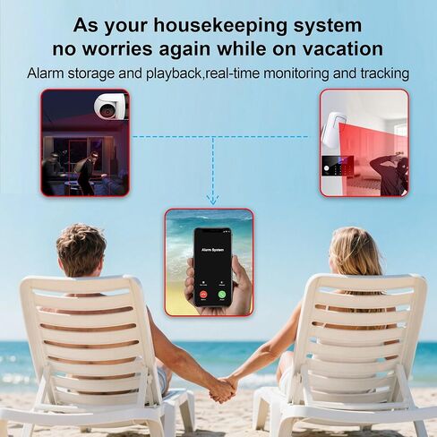 نظام أمان منزلي مع كاميرا، واي فاي + طقم إنذار منزلي GSM مع تنبيه تطبيق الهاتف، مستشعر الباب/النافذة، جهاز التحكم عن بعد للشقق (13 قطعة) in Kuwait