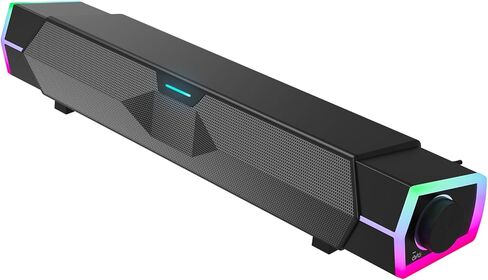 V18 Bluetooth & USB Smart Compability Computer Speakers for PC Desktop Monitor, Gaming PC Sound Bar, Superb Stereo Sound, with LED Lighting - Combine/Separate to Customize Your Desk in Saudi Arabia