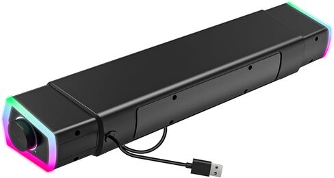 V18 Bluetooth & USB Smart Compability Computer Speakers for PC Desktop Monitor, Gaming PC Sound Bar, Superb Stereo Sound, with LED Lighting - Combine/Separate to Customize Your Desk in Saudi Arabia